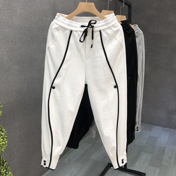 Streetwear Flared Track Pants Winter Flare Sweat Pants Men Casual Baggy Oversized Wide Leg Pants - Image 3