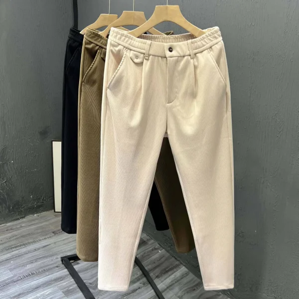 Men's 2025 Spring New Straight Casual Pants Men's Solid Mid Rise Casual Pants - Image 2