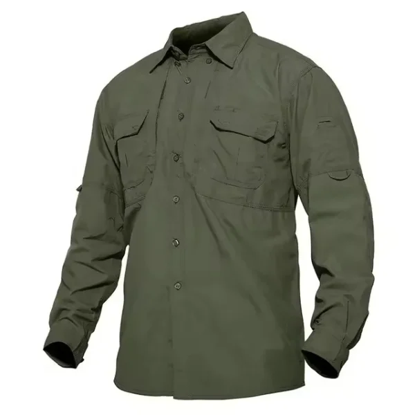 Tactical Quick Dry Shirts of Men's, Nylon Long Sleeve Shirts of Outdoor Hiking,Work Cargo with Multi-Pockets Summer Lightweight - Image 6