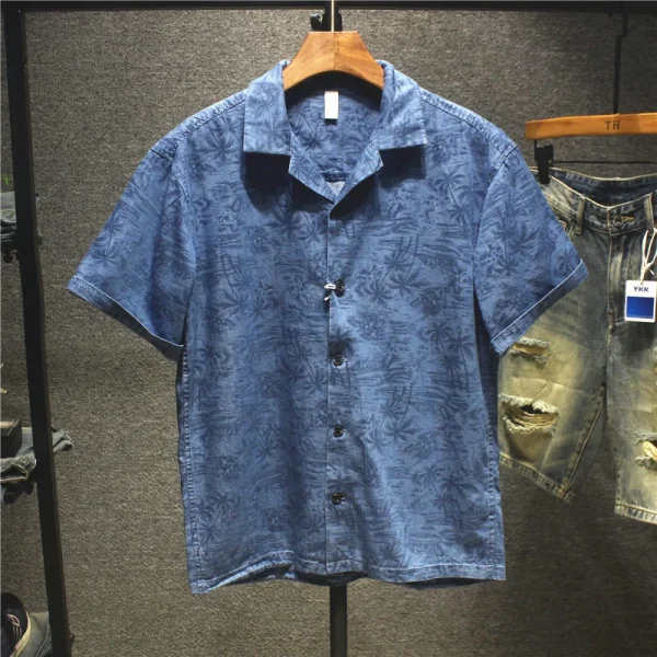 Summer Men's Shirts Men's Plain Shirts Poplin Fabric Short Sleeve Weave Formal Performance Top Cotton Linen - Image 6