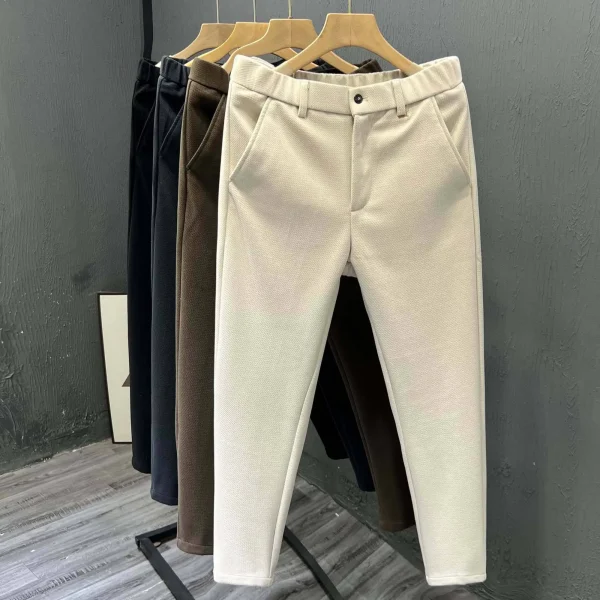 Men's 2025 Spring New Straight Casual Pants Men's Solid Mid Rise Casual Pants - Image 6